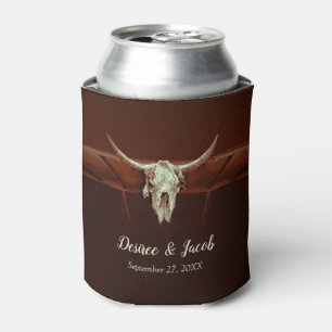 Rustikales Hochzeitspazierenland Western Bull Skul Dosenkühler