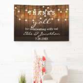 Rustikales Hochzeitspazierenlicht Danke Y'all Banner (InSitu)