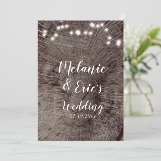 Rustikales Hochzeitspazierprogramm Einladung (Stehend Vorderseite)