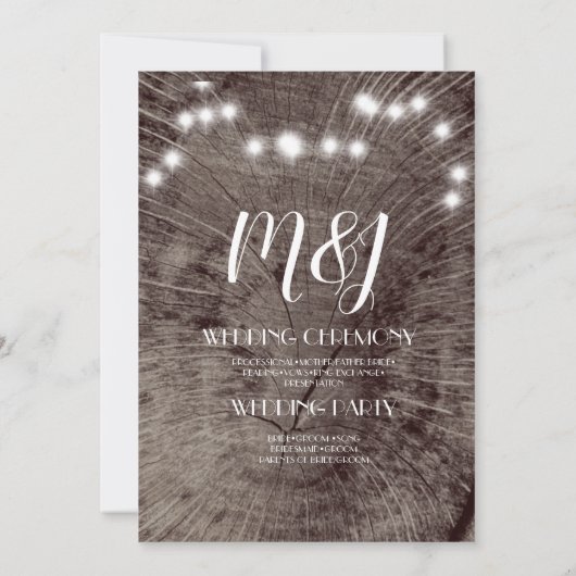 Rustikales Hochzeitspazierprogramm Einladung (Rückseite)