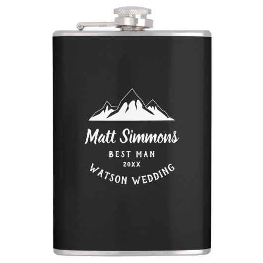 Rustikales Hochzeitspenden Trauzeuge Moderne Coole Flachmann (Vorderseite)