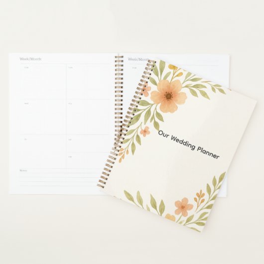 Rustikales Hochzeitsplaner-Notebook für Wildblumen Planer (Anzeige)