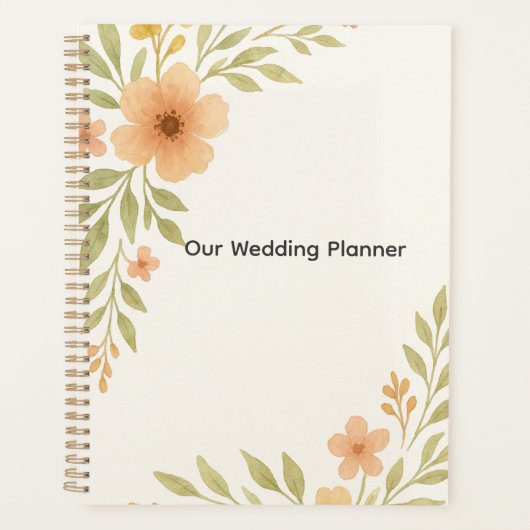 Rustikales Hochzeitsplaner-Notebook für Wildblumen Planer (Vorderseite)
