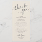 Rustikales Hochzeitsplatz Abendessen dank Karte (Vorderseite)