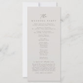 Rustikales Hochzeitsprogramm (Rückseite)