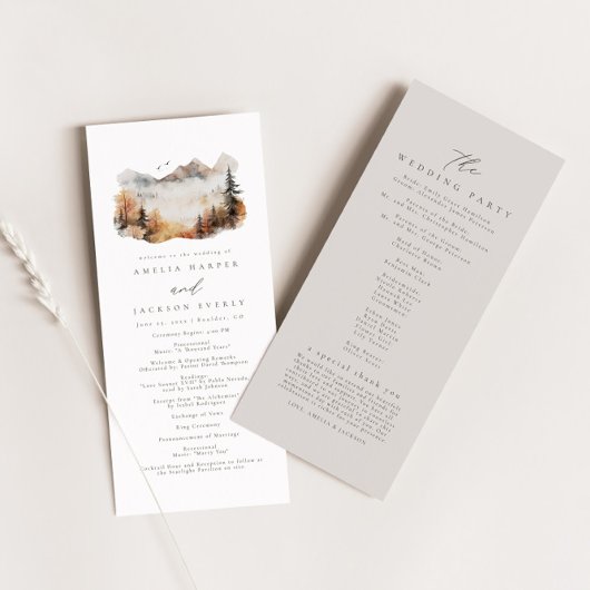 Rustikales Hochzeitsprogramm