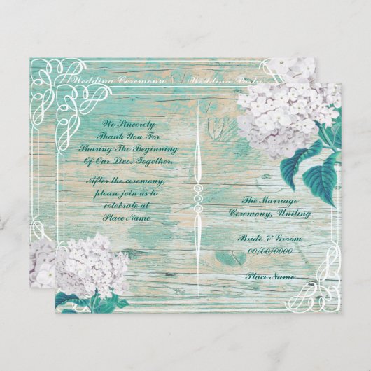 rustikales Hochzeitsprogramm (Vorne/Hinten)