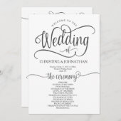 Rustikales Hochzeitsprogramm 12x18 kalligrafisches Programm (Vorne/Hinten)