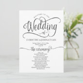 Rustikales Hochzeitsprogramm 12x18 kalligrafisches Programm (Stehend Vorderseite)