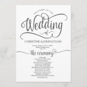 Rustikales Hochzeitsprogramm 12x18 kalligrafisches Programm (Vorderseite)