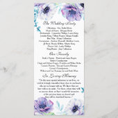 Rustikales Hochzeitsprogramm Anemone Wasserfarbe B Programm (Rückseite)