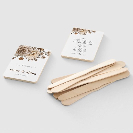 Rustikales Hochzeitsprogramm, Boho Woodland Fächer (Non-assembled)