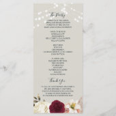 Rustikales Hochzeitsprogramm der Marine mit Lichte Programm (Rückseite)