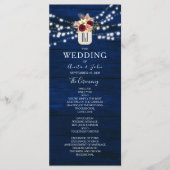 Rustikales Hochzeitsprogramm der Marine mit Lichte Programm (Vorderseite)