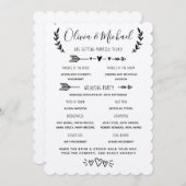 Rustikales Hochzeitsprogramm Einladung (Vorne/Hinten)