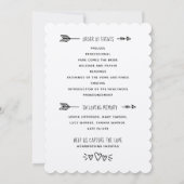 Rustikales Hochzeitsprogramm Einladung (Rückseite)