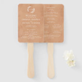 Rustikales Hochzeitsprogramm Fächer (Vorne und Hinten)