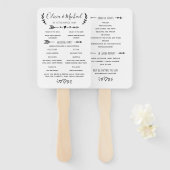 Rustikales Hochzeitsprogramm Fächer (Vorne und Hinten)