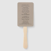 Rustikales Hochzeitsprogramm Fächer (Rückseite)