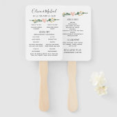 Rustikales Hochzeitsprogramm Fächer (Vorne und Hinten)