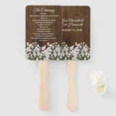 Rustikales Hochzeitsprogramm für Babys atmen Fächer (Vorne und Hinten)