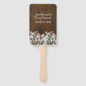 Rustikales Hochzeitsprogramm für Babys atmen Fächer (Rückseite)