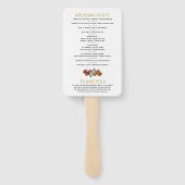 Rustikales Hochzeitsprogramm für Blumen im Herbst Fächer (Rückseite)