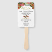 Rustikales Hochzeitsprogramm für Blumen im Herbst Fächer (Vorderseite)