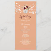 Rustikales Hochzeitsprogramm für Burgund Programm (Vorderseite)