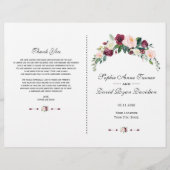 Rustikales Hochzeitsprogramm für Burgunder Blush P (Vorne)