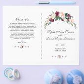 Rustikales Hochzeitsprogramm für Burgunder Blush P (Einzeln)