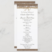 Rustikales Hochzeitsprogramm für Burlap und Twine Programm (Vorne/Hinten)