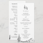 Rustikales Hochzeitsprogramm für die Bergwald-Hoch Programm (Vorne/Hinten)