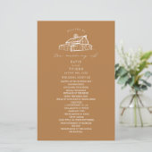 Rustikales Hochzeitsprogramm für die Farm Goldenro (Stehend Vorderseite)