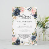 Rustikales Hochzeitsprogramm für die geometrische (Stehend Vorderseite)