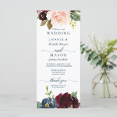 Rustikales Hochzeitsprogramm für die Marine Programm (Stehend Vorderseite)