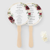 Rustikales Hochzeitsprogramm für Elfenbeinblumen Fächer (Vorne und Hinten)