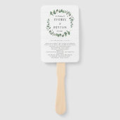 Rustikales Hochzeitsprogramm für Grünpflanzen Fächer (Vorderseite)