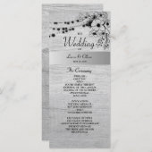 Rustikales Hochzeitsprogramm für Holz, Schwarz und Programm (Vorne/Hinten)