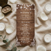 Rustikales Hochzeitsprogramm für Holz Twinkle Ligh Programm