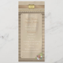 Rustikales Hochzeitsprogramm für Holz und Cowboy