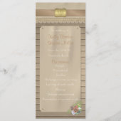 Rustikales Hochzeitsprogramm für Holz und Cowboy Programm (Vorderseite)