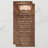 Rustikales Hochzeitsprogramm für Holzpfirsiche Programm (Vorne/Hinten)