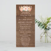 Rustikales Hochzeitsprogramm für Holzpfirsiche Programm (Stehend Vorderseite)