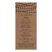 Rustikales Hochzeitsprogramm für Kraft-String-Lich Werbekarte (Hinten)