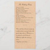 Rustikales Hochzeitsprogramm für Lace & Burlap Programm (Rückseite)