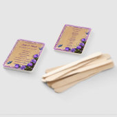 Rustikales Hochzeitsprogramm für Lila Holz Fächer (Non-assembled)