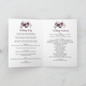 Rustikales Hochzeitsprogramm für Lila Pflaumenspit Feiertagskarte (Innenseite)