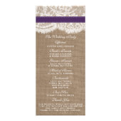 Rustikales Hochzeitsprogramm für Lila Sonnenblumen Werbekarte (Hinten)