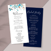 Rustikales Hochzeitsprogramm für Navy Moderne Grün